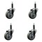 Service Caster 3.5'' SS Gray Poly Wheel Swivel 3/4'' Expanding Stem Caster Set, 4PK SCC-SSEX20S3514-PPUB-34-4 - alternate 1